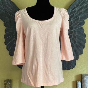 H&M New Puff Shoulder With Ruches Shirt Top